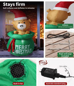 Santaco Inflatable Christmas Decorations Bubbly Bear 1.5M LED Lights Xmas Party