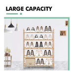 Levede 2x Bamboo Shoe Rack Shoes Organizer Storage Shelves Stand Shelf 5 Tier