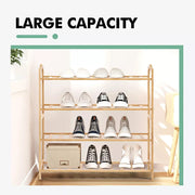 Levede Bamboo Shoe Rack Cabinet Storage Organizer Wooden Stand Shelves 65CM Wide