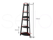 5 Tier Corner Shelf Wooden Storage Home Display Rack Plant Stand MDF Board Black