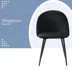 Levede 2x Dining Chairs Kitchen Cafe Lounge Chair Sofa Upholstered Velvet Black
