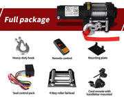 Electric Winch 4500LBS/2041KG 12V Wireless ATV UTV 4WD Boat Recovery Rope Remote