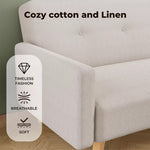Levede Convertible Sofa Bed Cotton Linen  Lounge Adjustable 3-Seater Sleeper