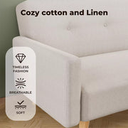 Levede Convertible Sofa Bed Cotton Linen  Lounge Adjustable 3-Seater Sleeper