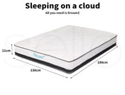Dreamz Pocket Spring Mattress HD Foam Medium Firm Bedding Bed Top Double 21CM