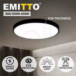 Emitto Ultra-Thin 5CM LED Ceiling Down Light Surface Mount Living Room Black 36W