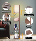 Emitto LED Floor Lamp with Storage Shelf 3 Tier Standing Reading Corner Light