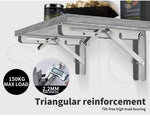 Traderight Folding Table Bracket Stainless Steel 150KG Wall Shelf Bench 2PCS 18