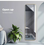 Yezi Full Length Wall Mirror 1.7m Floor Free Standing Makeup Mirrors Gold Frame
