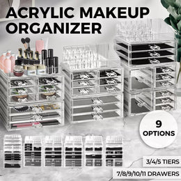 Acrylic Makeup Organiser Cosmetic Storage Box Jewelry Holder Display Drawer