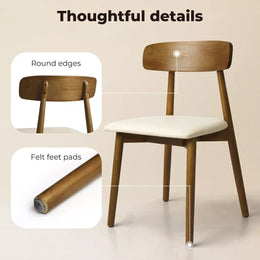 Levede 2x Dining Chairs Kitchen Chair PU Leather Rubberwood Frame Cafe Lounge