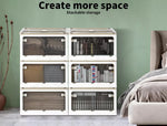 55L Storage Boxes Stackable Container with Lid 5 Sides Open Wardrobe Foldable