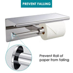 Toilet Paper Holder Double Roll Stainless Steel Hook Bathroom Rack Wall Mount