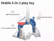 Bopeep Kids Basketball Hoop Set Stand Sports Gift Toys 5-in-1 Adjustable Height