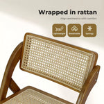 Levede 2X Dining Chairs Foldable  Accent Wooden Chair Rattan Furniture Lounge