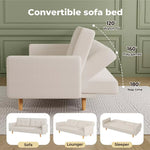 Levede Convertible Sofa Bed Cotton Linen  Lounge Adjustable 3-Seater Sleeper