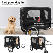Pawz Pet Bike Trailer Foldable Cycling Pet Stroller 2-IN-1 Outdoor Sunroof