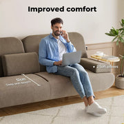 Levede Convertible Sofa Bed Lounge Couch Charging Station 3-Seater Side Table