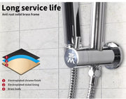 Shower Head High Pressure Set Rain Round Brass Taps Mixer Handheld WELS Silver