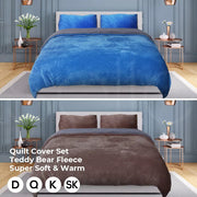 Warm Quilt Cover Set Doona Duvet Two-sided Teddy Bear Fleece Winter Super King