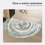 Marlow Door Mat Half Moon Semi-Circle Velvety Non Slip Entrance Floor Rug 60x90