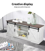 Levede TV Cabinet Entertainment Unit Stand Wooden Table Sliding Barn Door 150CM
