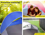 Mountview PopUp Tent Camping Beach Tents 4 Person Portable Hiking Shade Shelter