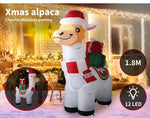 Santaco Inflatable Christmas Decorations Xmas Alpaca 1.8M LED Lights Xmas Party