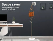 Levede Coat Rack Hat Clothes Stand Hanger Garment Hook Tree Metal Organizer Gold