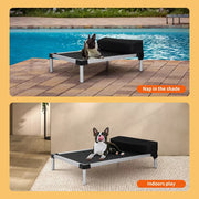 Pawz Pet Trampoline Elevated Raised Dog Bed Aluminium Frame Chew Proof Pillow
