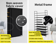 Levede 10 Tier Shoe Rack Portable Storage Cabinet Organiser Wardrobe Black Cover