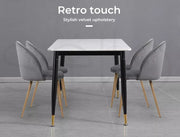 Levede 2x Dining Chairs Seat French Provincial Kitchen Lounge Chair Grey