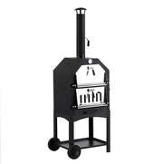 3in1 Pizza Oven Charcoal BBQ Grill Steel Smoker Outdoor Portable Barbecue Camp