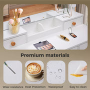 Levede Dressing Table Stool Set Mirror Vanity LED Bulbs  Makeup Desk Drawers