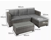 Levede 5pcs Outdoor Sofa Set Patio Furniture Setting Garden Chair Table Lounge