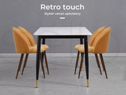 Levede Set of 2 Mustard Dining Chairs – French Provincial Style for Kitchen