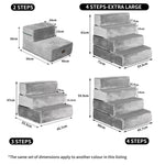 Pawz Pet Ramp Memory Foam Dog Steps Stairs Portable Cat Foldable Ladder For Bed