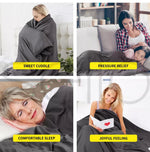 Dreamz 9KG Weighted Blanket Promote Deep Sleep Anti Anxiety Double Dark Grey