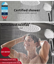 Shower Head High Pressure Set Rain Round Brass Taps Mixer Handheld WELS Silver