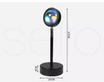 Emitto Rainbow Sunset Projection Lamp LED Modern Romantic USB Night Light Decor