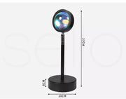 Emitto Rainbow Sunset Projection Lamp LED Modern Romantic USB Night Light Decor