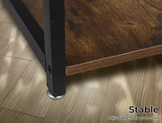 Levede High Bar Table Pub Industrial Storage Shelf Rustic Brown Kitchen 110X60CM