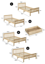 Levede Wooden Bed Frame Queen Double Single Rustic Mattress Base Solid Pine