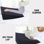 2x Cool Gel Memory Foam Bed Wedge Pillow Cushion Neck Back Support Sleep Cover