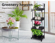 Levede Plant Stand 4 Tiers Outdoor Indoor Metal Flower Pots Rack Garden Shelf