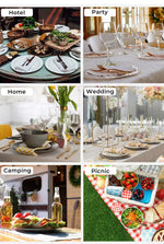 Stainless Steel Cutlery Set Travel Knife Fork Spoon Glossy Gold Tableware 30PCS