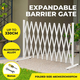 Garden Security Fence Gate Expandable Barrier Safety Aluminum Indoor Outdoor Pet