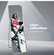 Yezi Full Length Wall Mirror 1.7m Floor Free Standing Makeup Mirrors Gold Frame