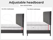 Levede Bed Frame Double Queen Velvet Mattress Base Platform Wood Headboard