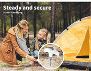 Mountview Screw Tent Pegs Heavy Duty Steel 15x Camping Ground Stake Glow Case
